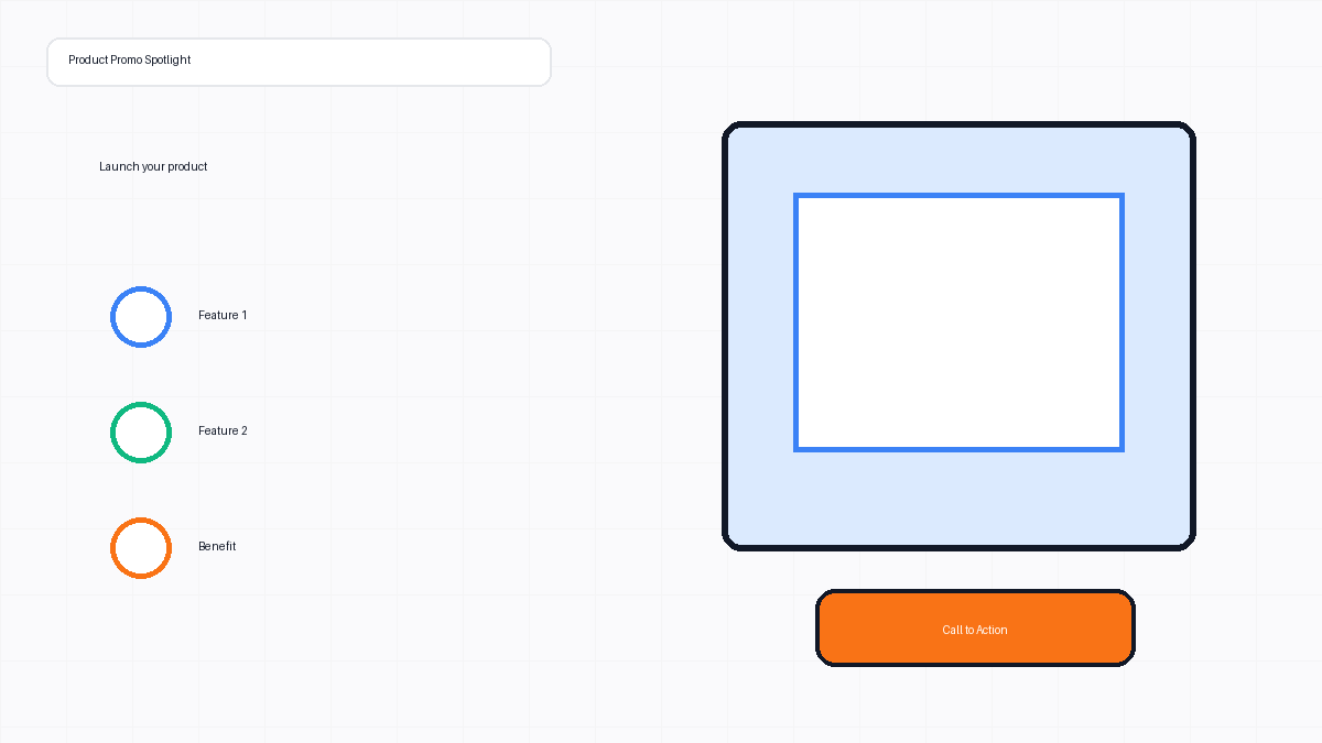 Animator product explainer template with product callouts and a visual timeline.